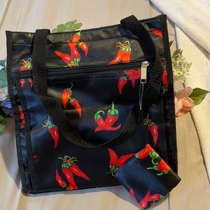 Cute Black with Red Peppers Purse